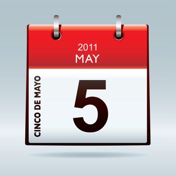 Cinco De Mayo calendar icon with red banner top
