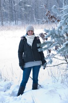 An image of girl enjoying winter walk