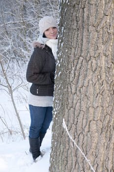 An image of girl enjoying winter walk