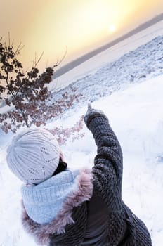 An image of girl enjoying winter walk