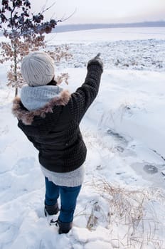 An image of girl enjoying winter walk