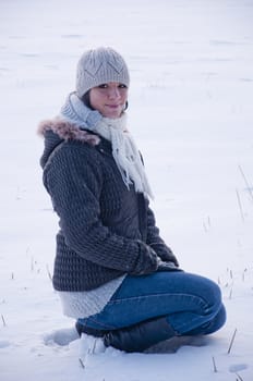 An image of girl enjoying winter walk