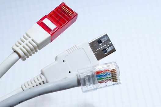 an image of usb and network cable