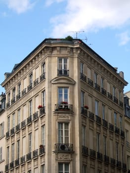 Traditional building corner in Paris