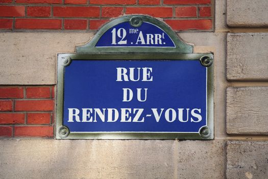 Rendez-vous Paris street name (France)