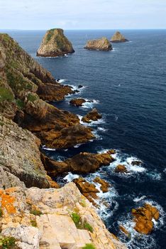 Scenic view from Pointe de Penhir on Atlantic coast in Brittany, France