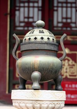 Ancient incense burner in Forbidden city in Beijing (Peking)