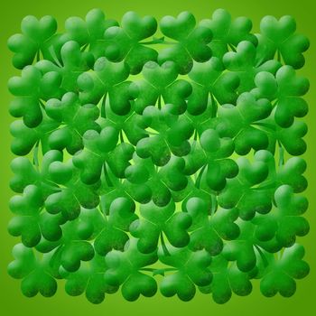 Happy St Patricks Day Shamrock Leaves Background Illustration