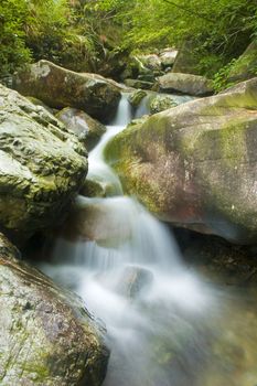 green waterfall