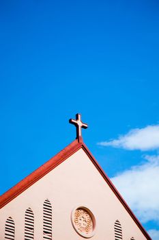 church with blue sky