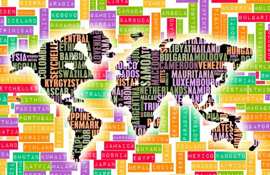 Travel the World Concept with All Countries