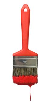 Red Paintbrush isolated on a white background