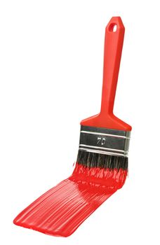 Red Paintbrush isolated on a white background