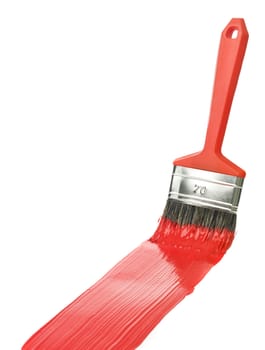 Red Paintbrush isolated on a white background