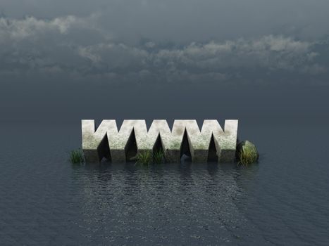 www monument at the ocean - 3d illustration