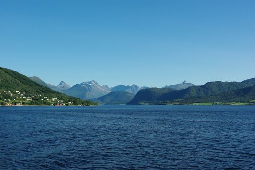 Beautiful view of the Norwegian coast of northern Atlantic