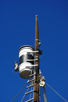 Watchman nest on the mast of old whaling ship