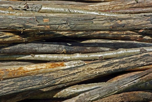 Old wooden wethered sticks as background