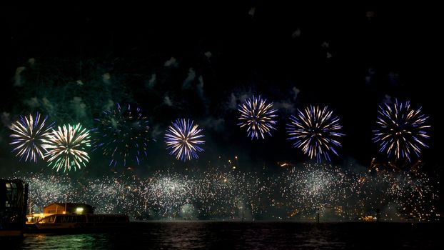 Fireworks celebrating Australia Day on 26 January explode over the Swan River in Perth, Western Australia. This year's theme was 'Family', with a special emphasis on the victims of the recent floods in Australia.