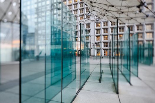 Glass design inside of hall open courtyard