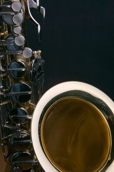 Saxophone photographed in low light