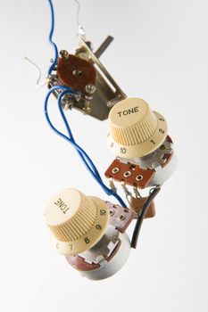 Electronic parts from vintage electric guitar