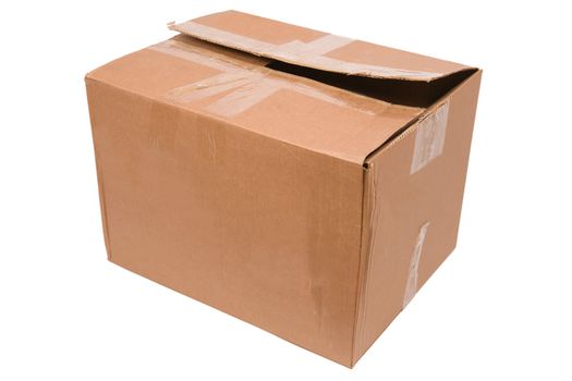 Blank cardboard box on a white background