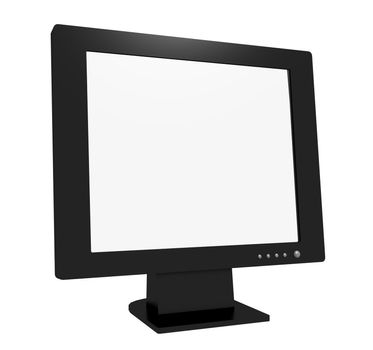 Simple LCD screen with a blank screen 3D illustration, isolated against a white background.