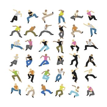 A set of some dancing vector people