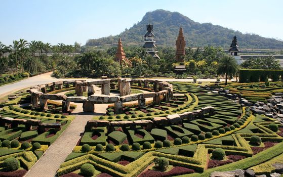 Park nong nooch in Thailand, shrubberies grow in geometric figures