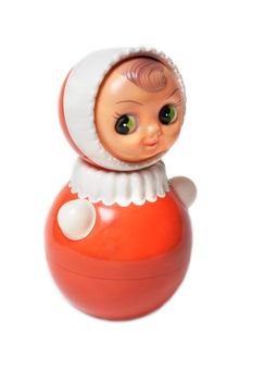Plastic set of nesting dolls insulated on white background