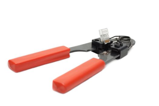 Professional pincers movement for grip RJ45 with red handle