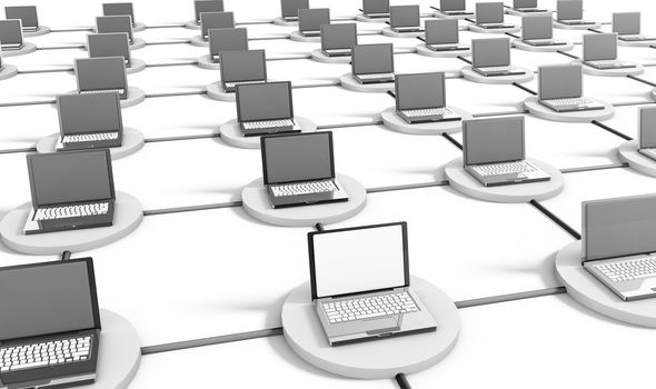 Computer Network on the Internet with PCs