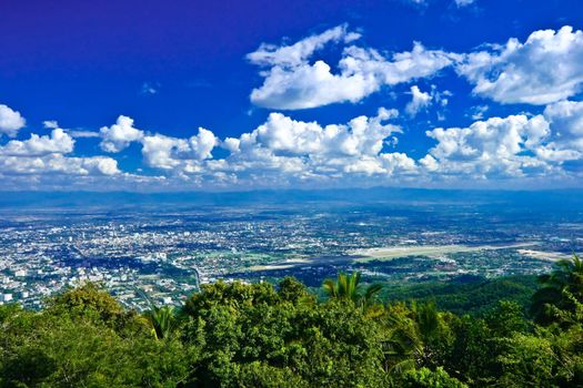 Top view of Chiang Mai  from Doi Suthep, Thailand