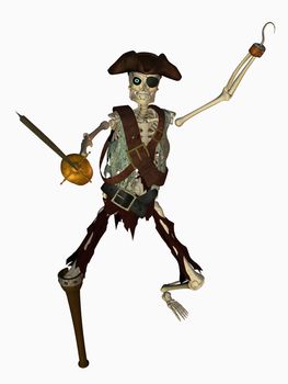 3d render of a undead pirate