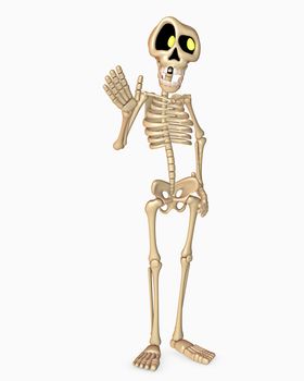 3d render of a toon skeleton