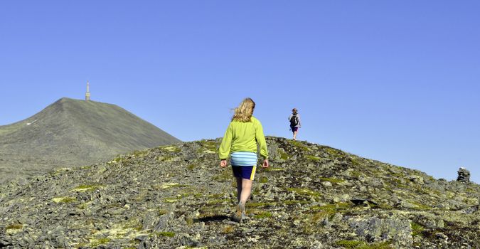 hiking in the mountains