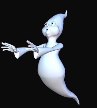 3d render of a toon ghost