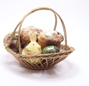 Easter wicker over white background, Happy Easter