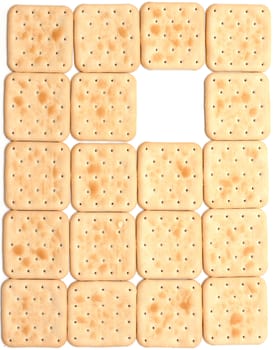 Cookie of the cracker put on white background