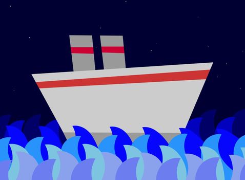 Boat on water at night