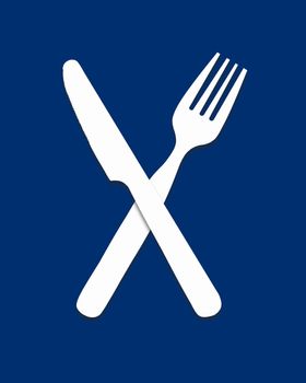 Illustrated Knife and Fork