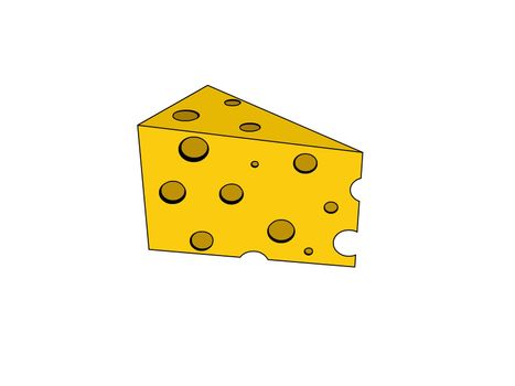Isolated illustration of cheese