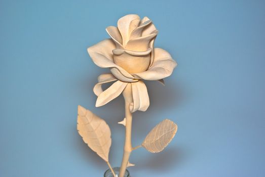 Handmade wooden rose flover
