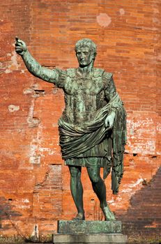 Statue of Cesare Augustus in Torino - Italy: concept of leadership