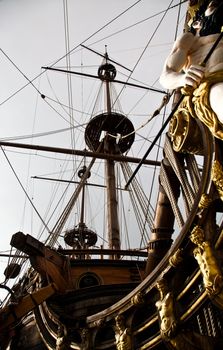 Detail of Neptune Galleon, used by R. Polansky for the movie Pirates