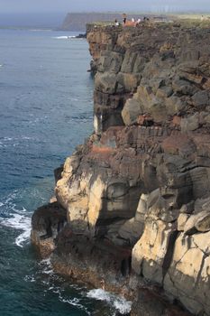 cliffside  fishing into the ocean Hawaii