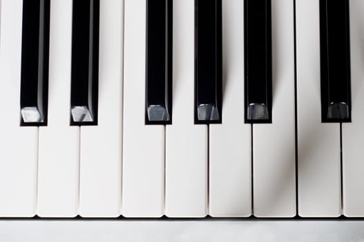 Shot of piano, black and white keys