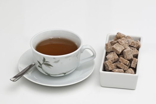 tea cup with brown sugar for relax time