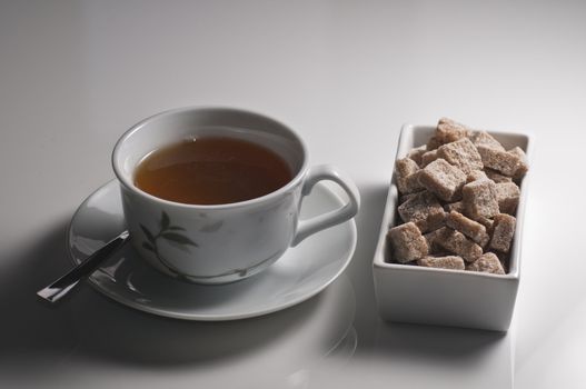 tea cup with brown sugar for relax time
